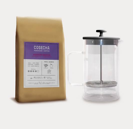 Andes Vivos Pack - 1kg coffee + French press + mug 