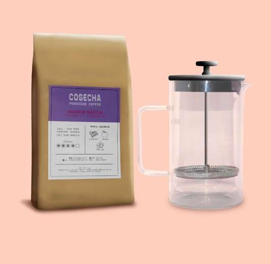 Andes Vivos Pack - 1kg coffee + French press + mug 